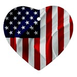 American Usa Flag Vertical Heart Ornament (Two Sides) Front
