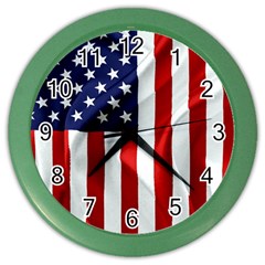 American Usa Flag Vertical Color Wall Clocks by FunnyCow