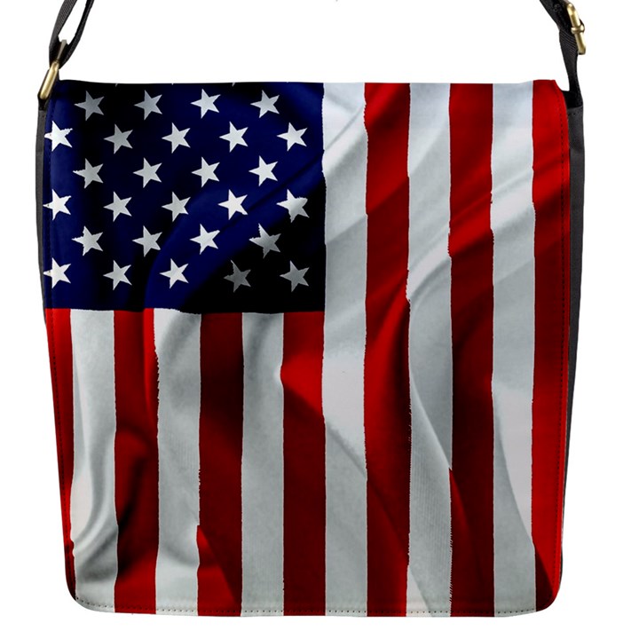 American Usa Flag Vertical Flap Messenger Bag (S)