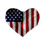 American Usa Flag Vertical Standard 16  Premium Flano Heart Shape Cushions Front
