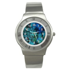 Color Abstract Background Textures Stainless Steel Watch by Nexatart
