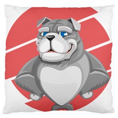 Bulldog Dog Animal Pet Heart Fur Large Cushion Case (two Sides)
