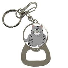 Cat Kitty Gray Tiger Tabby Pet Bottle Opener Key Chains