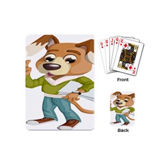 Dog Pet Dressed Point Papers Playing Cards (mini)  by Sapixe
