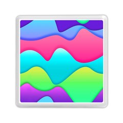 Lines Curves Colors Geometric Lines Memory Card Reader (square)  by Nexatart