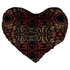 Gorgeous Aztec Design By Kiekie Strickland Large 19  Premium Flano Heart Shape Cushions by flipstylezfashionsLLC