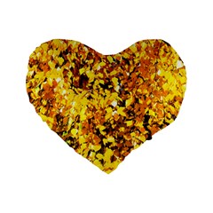 Birch Tree Yellow Leaves Standard 16  Premium Flano Heart Shape Cushions by FunnyCow