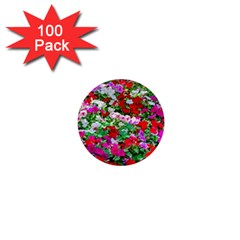 Colorful Petunia Flowers 1  Mini Buttons (100 Pack)  by FunnyCow