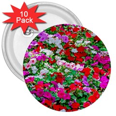 Colorful Petunia Flowers 3  Buttons (10 Pack)  by FunnyCow