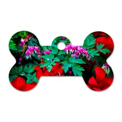 Bleeding Heart Flowers Dog Tag Bone (two Sides) by FunnyCow
