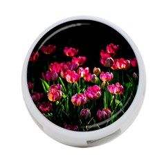Pink Tulips Dark Background 4-port Usb Hub (one Side) by FunnyCow