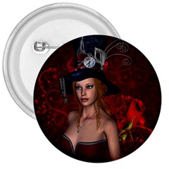 Beautiful Fantasy Women With Floral Elements 3  Buttons by FantasyWorld7