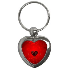 Wonderful Heart On Vintage Background Key Chains (heart)  by FantasyWorld7