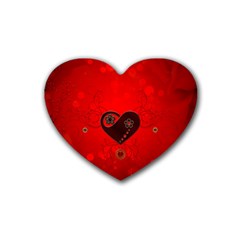 Wonderful Heart On Vintage Background Rubber Coaster (heart)  by FantasyWorld7