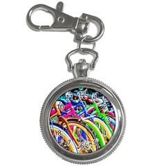 Colorful Bicycles In A Row Key Chain Watches by FunnyCow