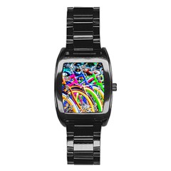 Colorful Bicycles In A Row Stainless Steel Barrel Watch by FunnyCow