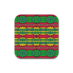 Shapes Rows Pattern                                       Rubber Square Coaster (4 Pack by LalyLauraFLM