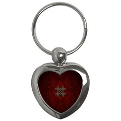 Decorative Celtic Knot On Dark Vintage Background Key Chains (heart)  by FantasyWorld7