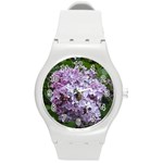 Lilac Bumble Bee Round Plastic Sport Watch (M)