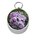 Lilac Bumble Bee Mini Silver Compasses