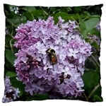 Lilac Bumble Bee Large Flano Cushion Case (Two Sides)