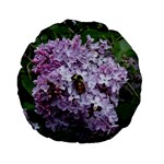 Lilac Bumble Bee Standard 15  Premium Flano Round Cushions