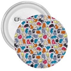 Funny Cute Colorful Cats Pattern 3  Buttons by EDDArt