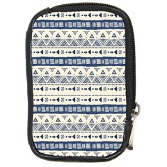Native American Ornaments Watercolor Pattern Blue Compact Camera Cases by EDDArt