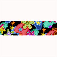 Colorful Retro Flowers Fractalius Pattern 1 Large Bar Mats by EDDArt