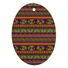 Traditional Africa Border Wallpaper Pattern Colored 2 Oval Ornament (two Sides) by EDDArt