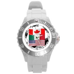 United Football Championship Hosting 2026 Soccer Ball Logo Canada Mexico Usa Round Plastic Sport Watch (l) by yoursparklingshop