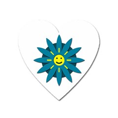 Smiley Flower Heart Magnet by linceazul