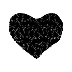Scissors Pattern Standard 16  Premium Heart Shape Cushions by Valentinaart