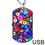 Colorful Beads Dog Tag USB Flash (One Side)