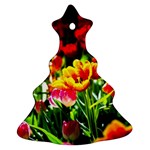 Colorful Tulips On A Sunny Day Christmas Tree Ornament (Two Sides) Front