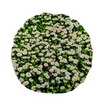 Green Field Of White Daisy Flowers Standard 15  Premium Flano Round Cushions Front