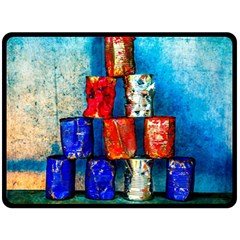Soup Cans   After The Lunch Double Sided Fleece Blanket (large)  by FunnyCow