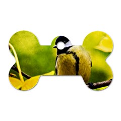 Tomtit Bird Dressed To The Season Dog Tag Bone (two Sides) by FunnyCow