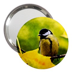 Tomtit Bird Dressed To The Season 3  Handbag Mirrors by FunnyCow