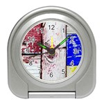 Abstract Art Of Grunge Wood Travel Alarm Clock