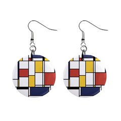 De Stijl Abstract Art Mini Button Earrings by FunnyCow