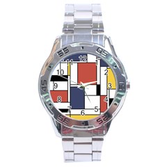 Neoplasticism Abstract Art Stainless Steel Analogue Watch by FunnyCow