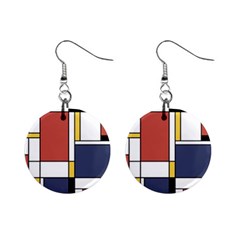 Abstract Art Of De Stijl Mini Button Earrings by FunnyCow