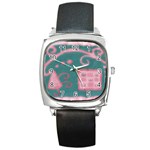 A Pink Dream Square Metal Watch