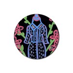 Dress And Flowers Rubber Round Coaster (4 pack)  Front