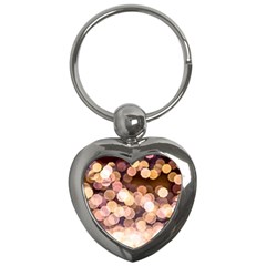 Warm Color Brown Light Pattern Key Chains (heart)  by FunnyCow