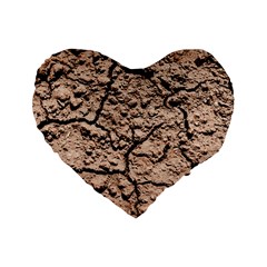 Earth  Light Brown Wet Soil Standard 16  Premium Flano Heart Shape Cushions by FunnyCow