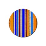 Colorful Wood And Metal Pattern Rubber Coaster (Round) 