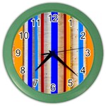Colorful Wood And Metal Pattern Color Wall Clock