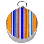 Colorful Wood And Metal Pattern Silver Compasses